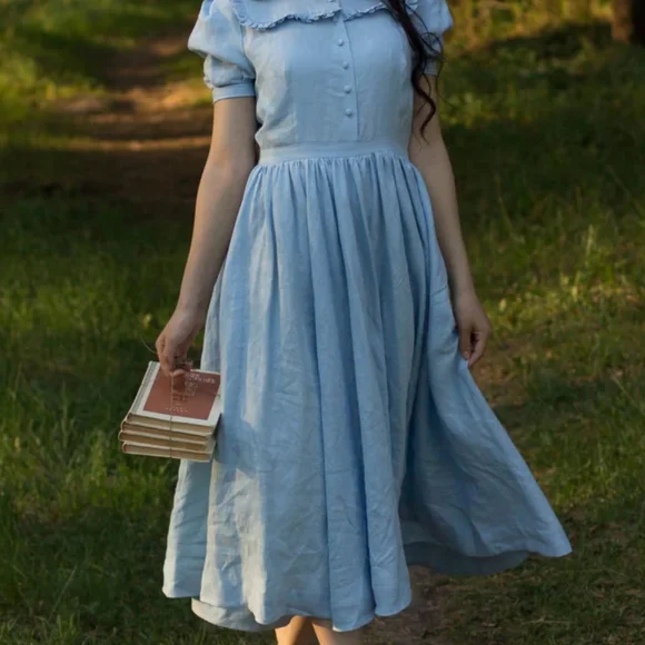 Blue Amy Dress- Little Women Atelier - Picture 2 of 7